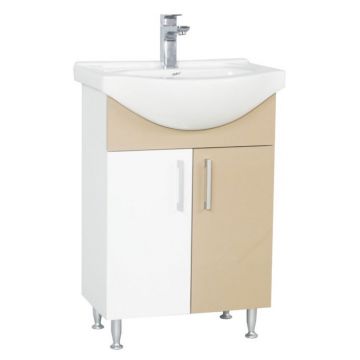 Set Baza si Lavoar seria 001, eco, 55 cm, cappuccino