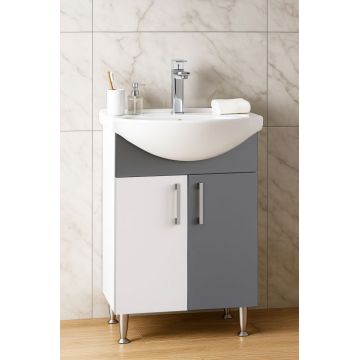 Set Baza si Lavoar seria 005, 50 cm, alb + antracit