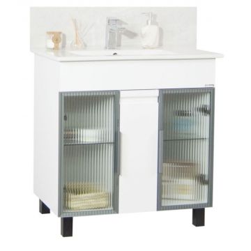 Set Baza si Lavoar seria 058, 80 cm, alb