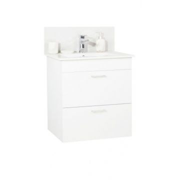 Set Baza si Lavoar seria 067, suspendata cu sertare, 50 cm, alb