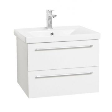 Set Baza si Lavoar seria 757, suspendata cu sertare, 60 cm, alb