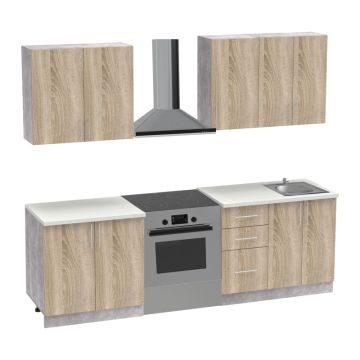 Set mobila bucatarie 4 buc Festa V, Sonoma, 160x60x85 cm