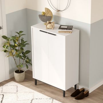 Suport pantofi Kinga, 5 rafturi, Alb, 72x35x105 cm
