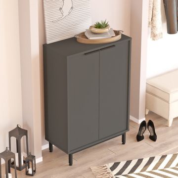 Suport pantofi Kinga, 5 rafturi, Antracit, 72x35x105 cm