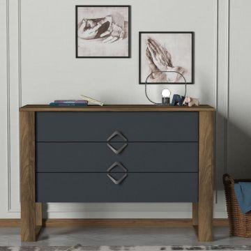 Dulap cu Sertare Bumerang Walnut-Antracit
