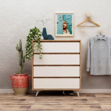 Dulap cu Sertare Suvera Oak-Alb