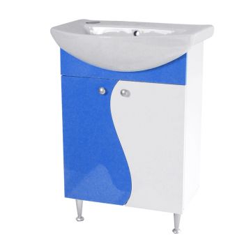 Masca chiuveta / lavoar baie Selena  din MDF  60 cm  alb-cobalt
