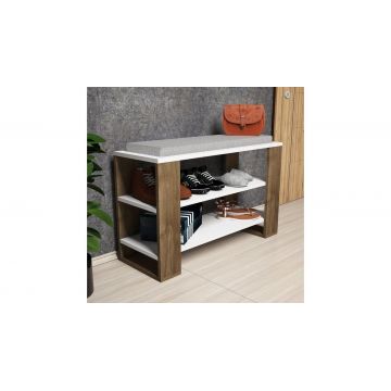 Pantofar tip bancuta, Dore Homs, alb/nuc, 90 x 55 x 33 cm, PAL 18 mm