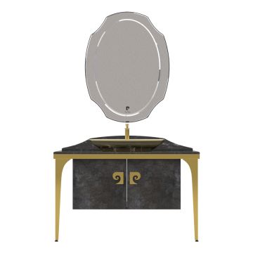 Set mobilier baie Pierre Cardin Venus  3 piese  negru-auriu  120 cm
