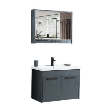 Set mobilier baie Sofia  suspendat  3 piese  gri inchis  80 cm
