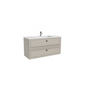 Set mobilier Oristo Montebianco cu 2 sertare, sand mat si lavoar Amelia 120 cm - Dimensiune 120 cm