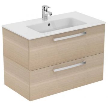 Set mobilier suspendat Ideal Standard Tempo 80 stejar nisip si lavoar - Dimensiune 80 cm