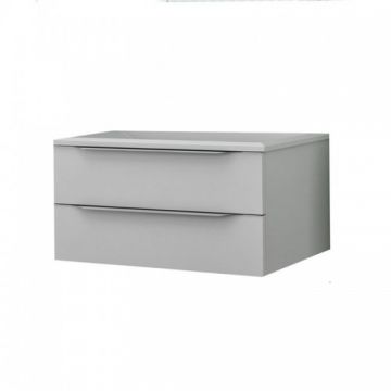 Set Mobilier Suspendat + Lavoar Tara Alb Mat, 110x50x45 cm - KolpaSan - Dimensiune 110 cm