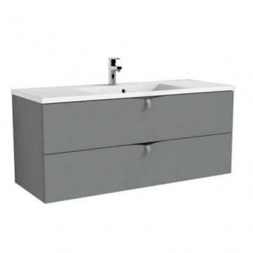 Set mobilier suspendat Oristo Siena cu 2 sertare, gri mat si lavoar marmura Amelia 120 cm - Dimensiune 120 cm