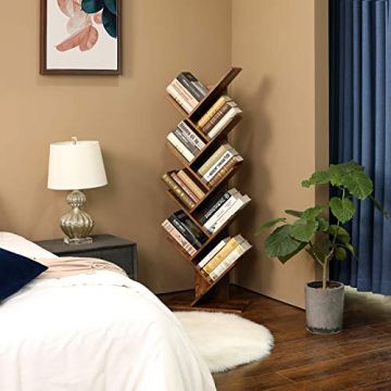 Biblioteca verticala, maro, 50x25x141.5 cm