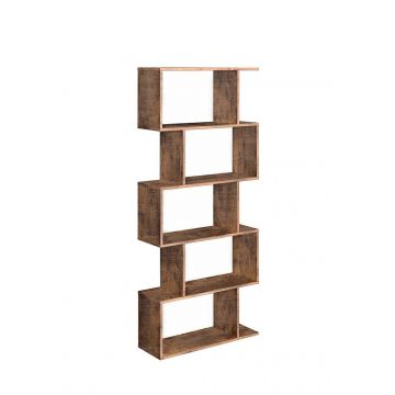 Biblioteca Zig-zag, maro, 70x24x190.5 cm