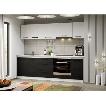 Bucatarie ferrara cu alb Luna - 09 - 243.2 cm