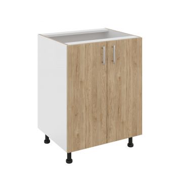 Corp Baza Karo, 2 Usi, Lemn Natural/Alb, 60 x 50 x 80 cm