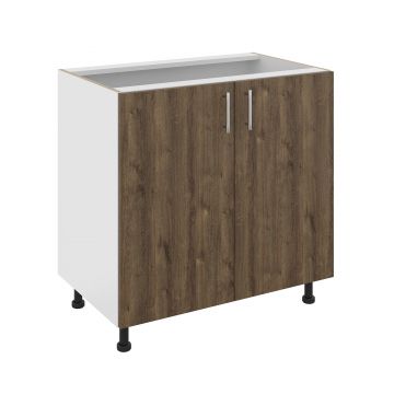 Corp Baza Karo, 2 Usi, Stejar Bronz/Alb, 80 x 50 x 80 cm