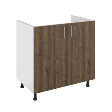 Corp Masca Chiuveta Karo, 2 Usi, Stejar Bronz/Alb, 80 x 50 x 80 cm