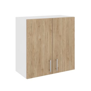Corp Superior Karo, 2 Usi, Lemn Natural/Alb, 60 x 30 x 60 cm