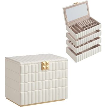 Cutie de bijuterii Songmics Alb 28x17x20.5 cm