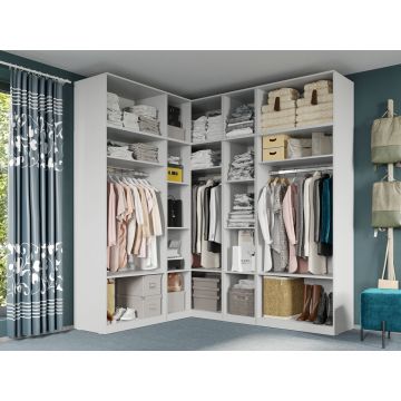 Dressing Dormitor pe colt Alb 169,8/213 cm - C25