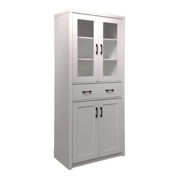 Dulap bucatarie cu vitrina Nisso Alb 80x40x183.5 cm