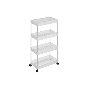 Dulap de depozitare mobil, Songmics, Alb, KSC10WT, 40 x 22 x 86 cm