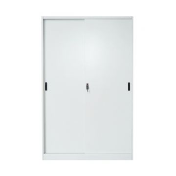 Dulap metalic fiset 1900x1200x450mm cu 2 usi culisante securizate, 4 polite, max 50kg/polita, gri, Cod: BK92939, Echivalență: DISEG34, Breckner Germany