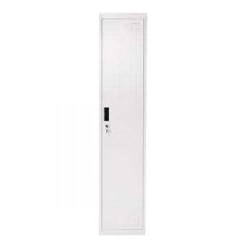Dulap metalic fiset dublu tip vestiar 1800x450x380mm cu usa securizata, 2 rafturi, bara, oglinda si ventilatie, gri, Cod: BK92943, Brand: BRECKNER GERMANY