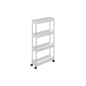 Organizator cu roti, Songmics, 42 x 13.5 x 87 cm, 4 rafturi, KSC08WT, Alb Organizator cu roti, Songmics, 42 x 13.5 x 87 cm, 4 rafturi, KSC08WT, Alb