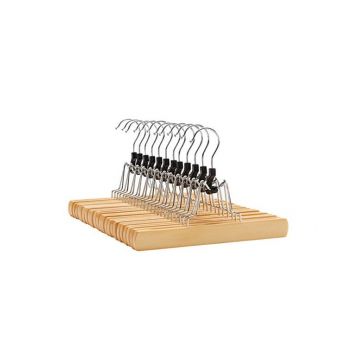 Set 12 umerase din lemn, Songmics, Pentru pantaloni, CRW007-12, Natural, 9.8 x 8.7 cm