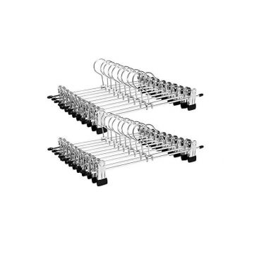Set 20 de umerase pentru pantaloni, Songmics, 31 cm, Argintiu, CRI003-20