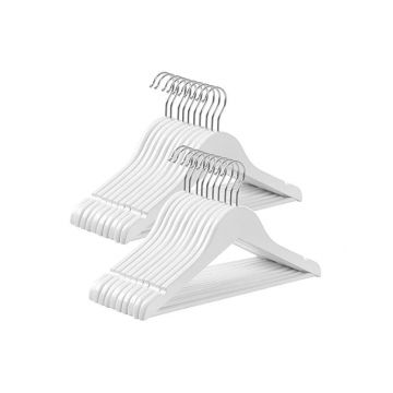 Set 20 umerase din lemn, Songmics, umerase din lemn solid, cârlig rotativ, CRW06W-20