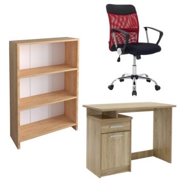 Set birou studiu Study 3, 3 bucati Sonoma - Negru