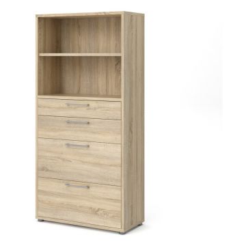 Bibliotecă modulară cu aspect de lemn de stejar 89x189 cm Prima – Tvilum
