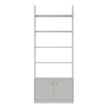 Bibliotecă modulară gri deschis din lemn masiv de pin 80x200 cm Madu – WOOOD