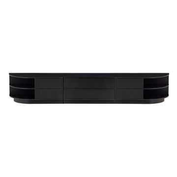 Comodă TV modulară neagră din lemn masiv de pin 231x40 cm Finca – WOOOD