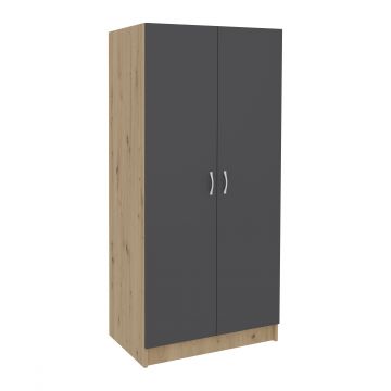 Dulap Pedro, 2 Usi, Stejar Artisan/Antracit, 80 x 51 x 170 cm