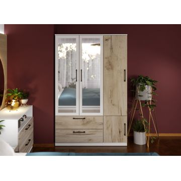 Dulap Relax Alb / Stejar k02 - C124/05 cu oglinda