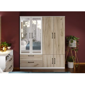 Dulap Relax Alb / Stejar k02 - C164/06 cu oglinda