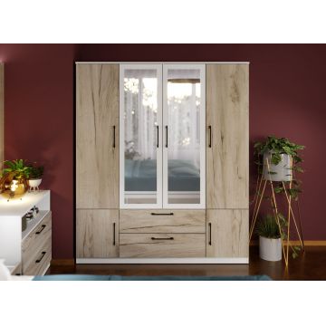 Dulap Relax Alb / Stejar k02 - C165/03 cu oglinda