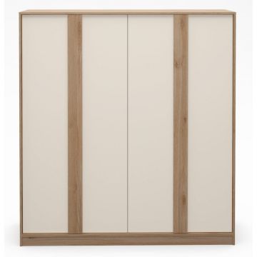 Șifonier crem/în culoare naturală cu aspect de lemn de stejar 180x197,5x53 cm Dennis – Marckeric