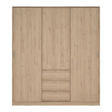 Șifonier în culoare naturală cu aspect de lemn de stejar cu ușă glisantă 177x200x60 cm Naia – Tvilum