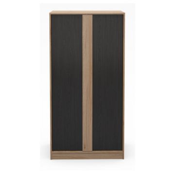 Șifonier negru/în culoare naturală cu aspect de lemn de stejar 90x180x53 cm Dennis – Marckeric Șifonier negru/în culoare naturală cu aspect de lemn de stejar 90x180x53 cm Dennis – Marckeric