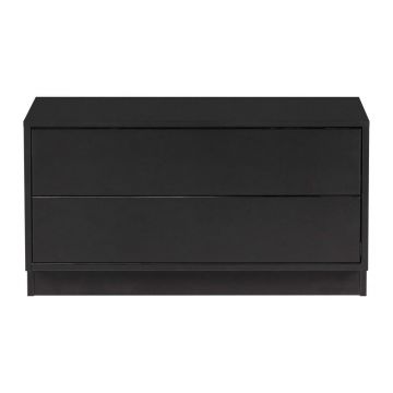 Masă TV modulară neagră din lemn masiv de pin 75x40 cm Finca – WOOOD