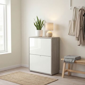 Pantofar dublu RIVA, Oak, Alb Gloss