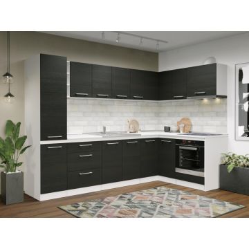 Set Mobila Bucatarie Colt Mina 280*160 Alb/Ferrara - C31