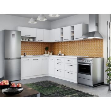Set Mobila Bucatarie Colt Mina Pure 180*220 Alb C67